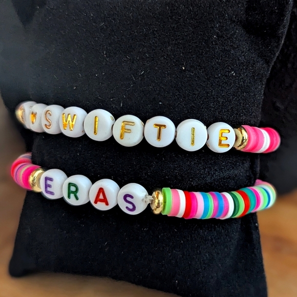 Taylor Swift Friendship Bracelets Eras Vinyl Disc Stretchable Stackable Swiftie - Picture 2 of 5